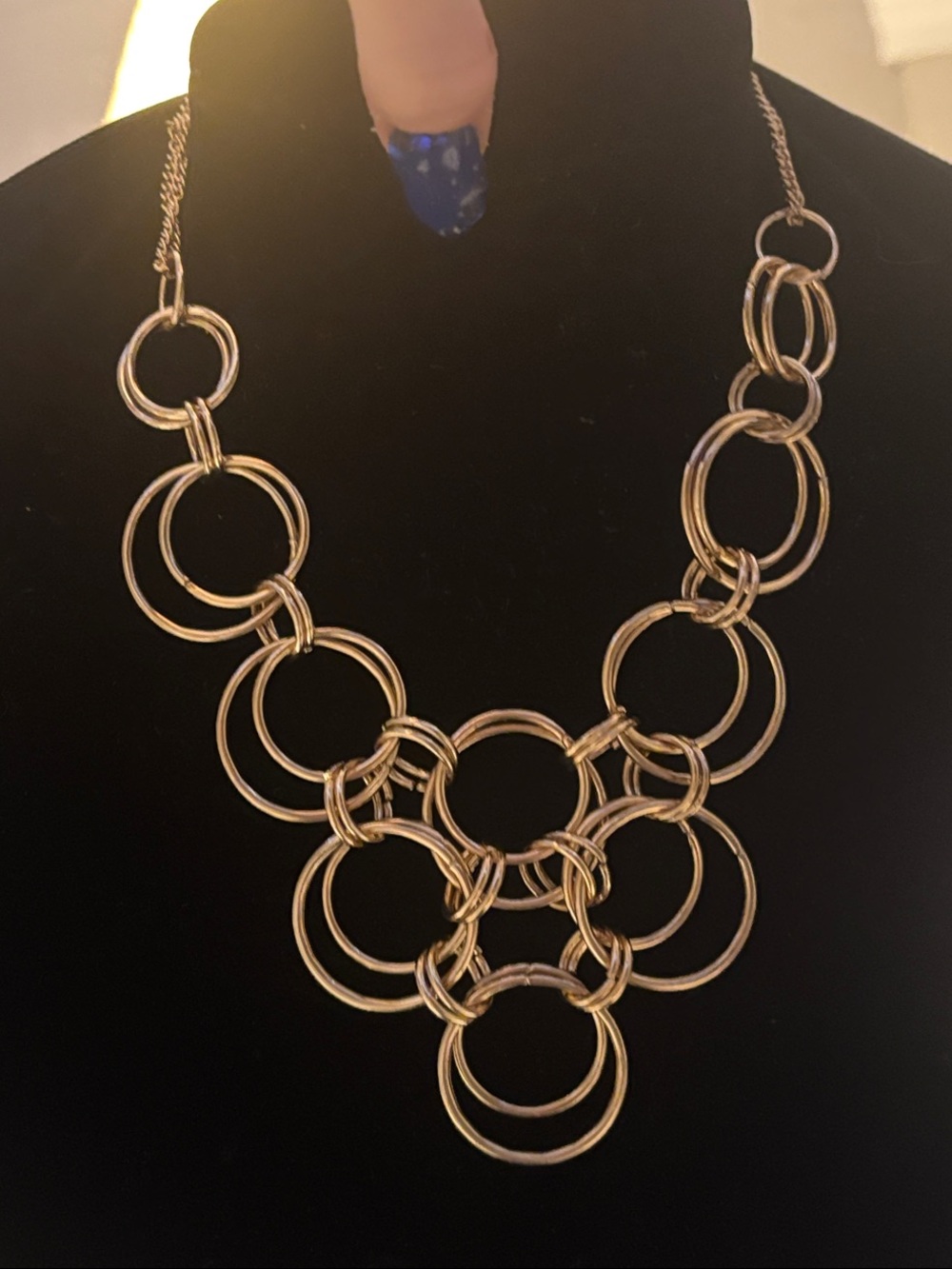 paparazzi Gold-Tone Interlinked Circle Bib Necklace